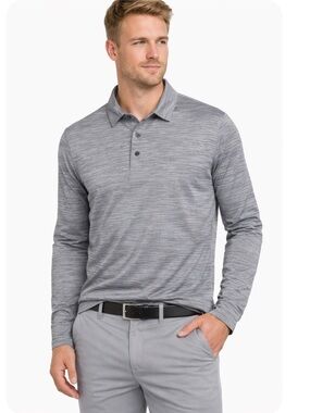 Walter Hagen DSG Polo Shirt 11 Majors Heather Grey Long Sleeve Golf XXL NWOT